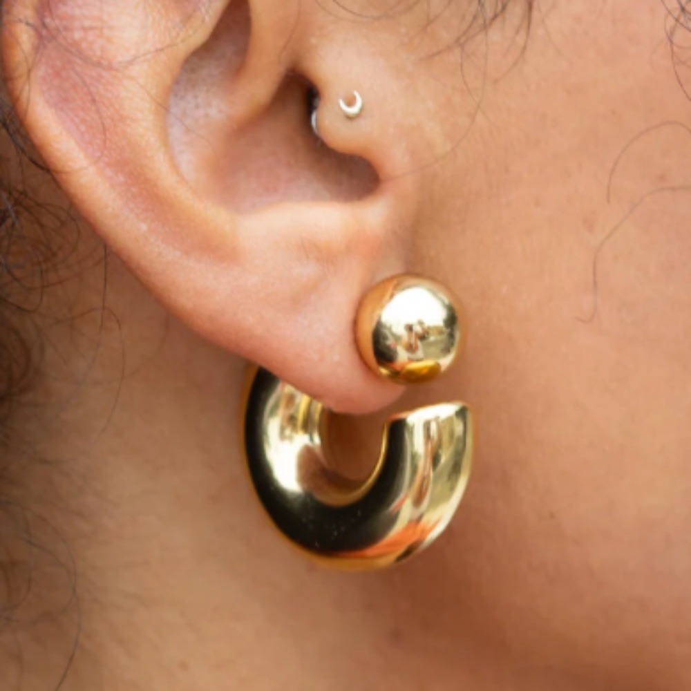 Gold Hoop Earrings 18k Gold Plated - Peter & June